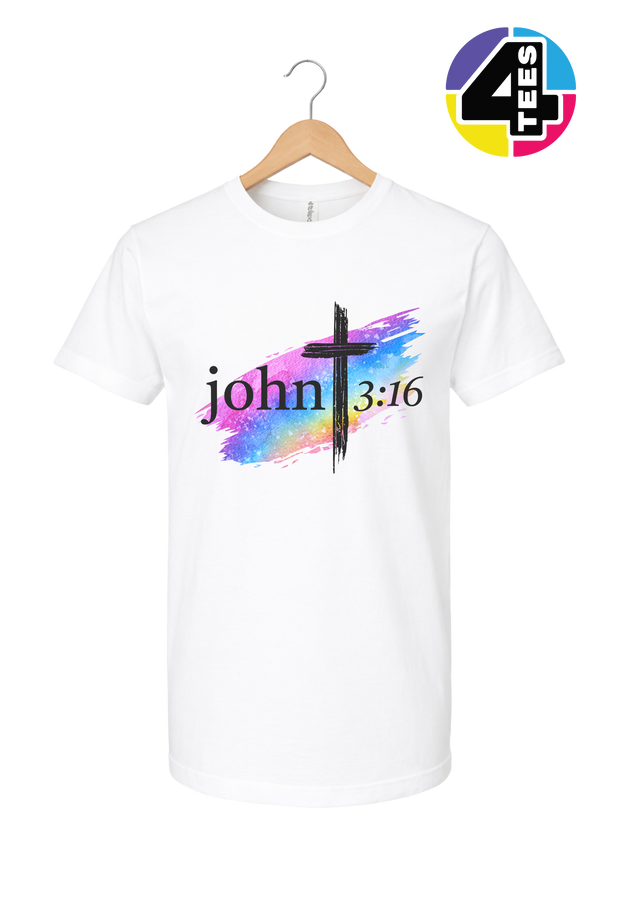 John 3:16 Rainbow Faith Tee