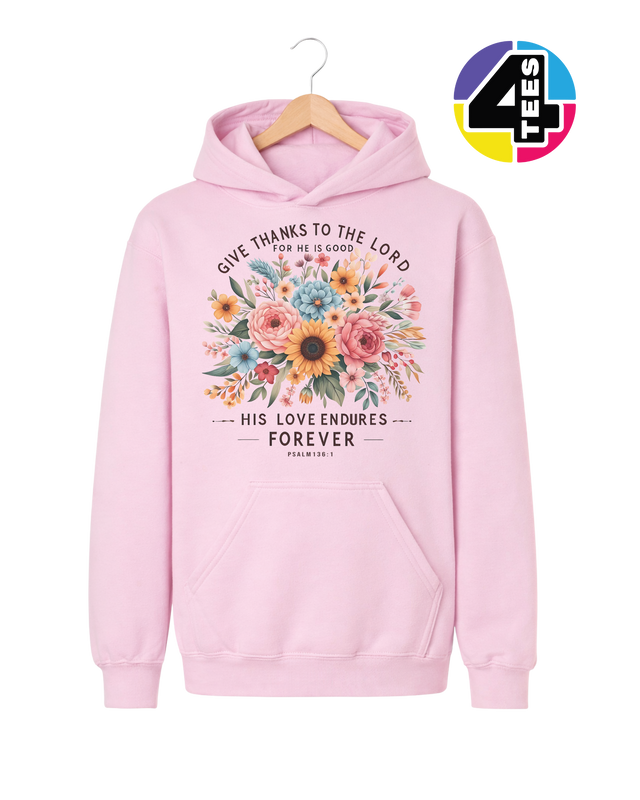 His Love Endures Forever Youth Hoodie