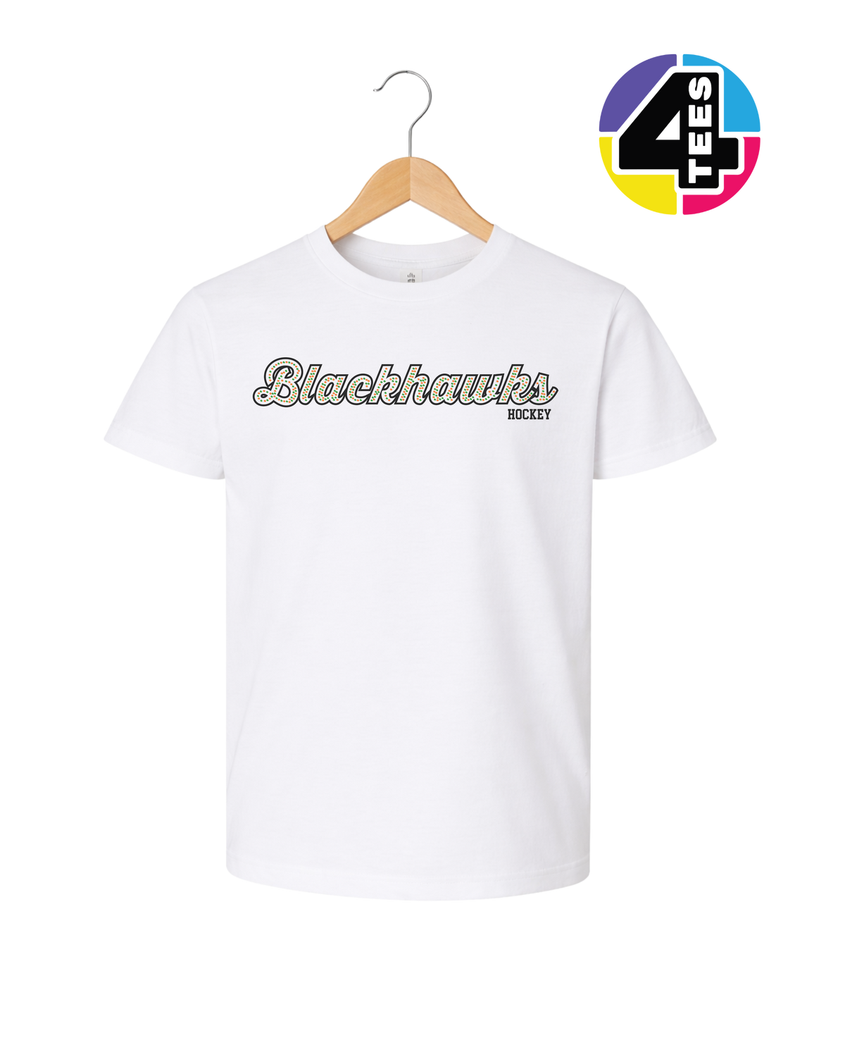 Blackhawks Spangle Hockey Youth Tee
