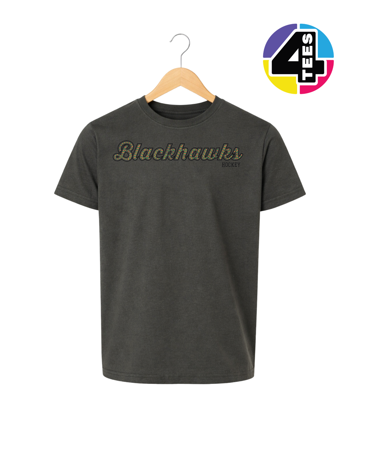 Blackhawks Spangle Hockey Youth Tee