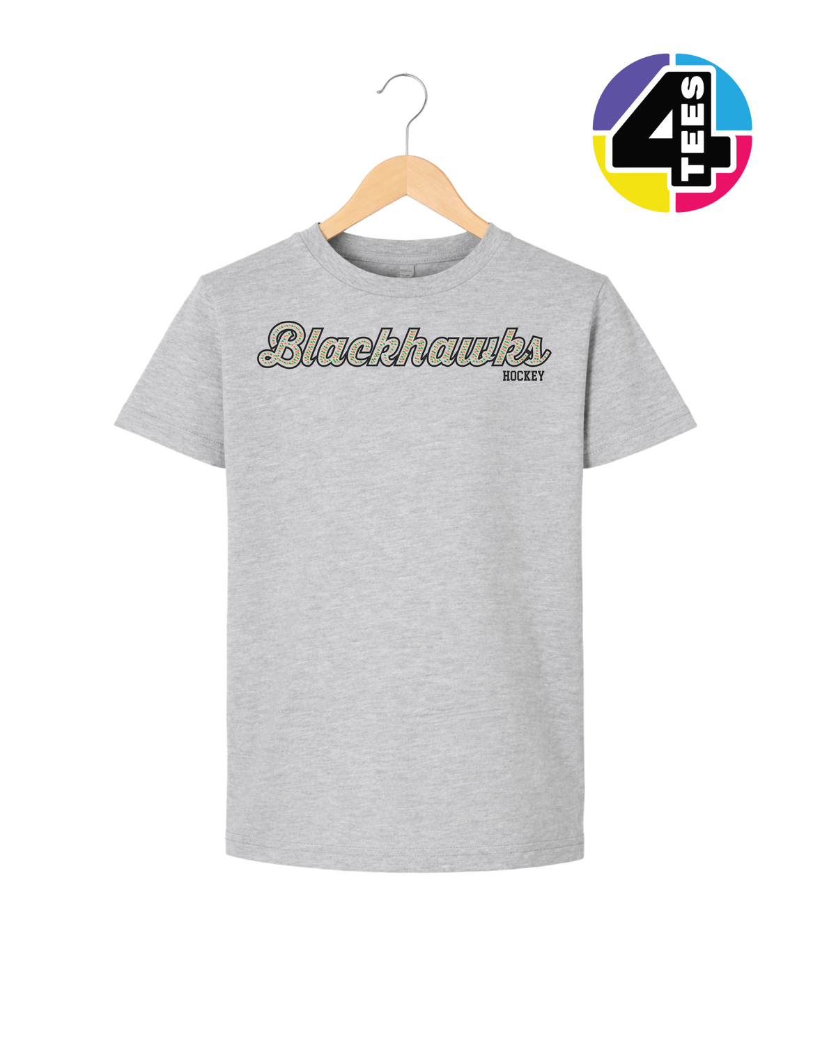 Blackhawks Spangle Hockey Youth Tee