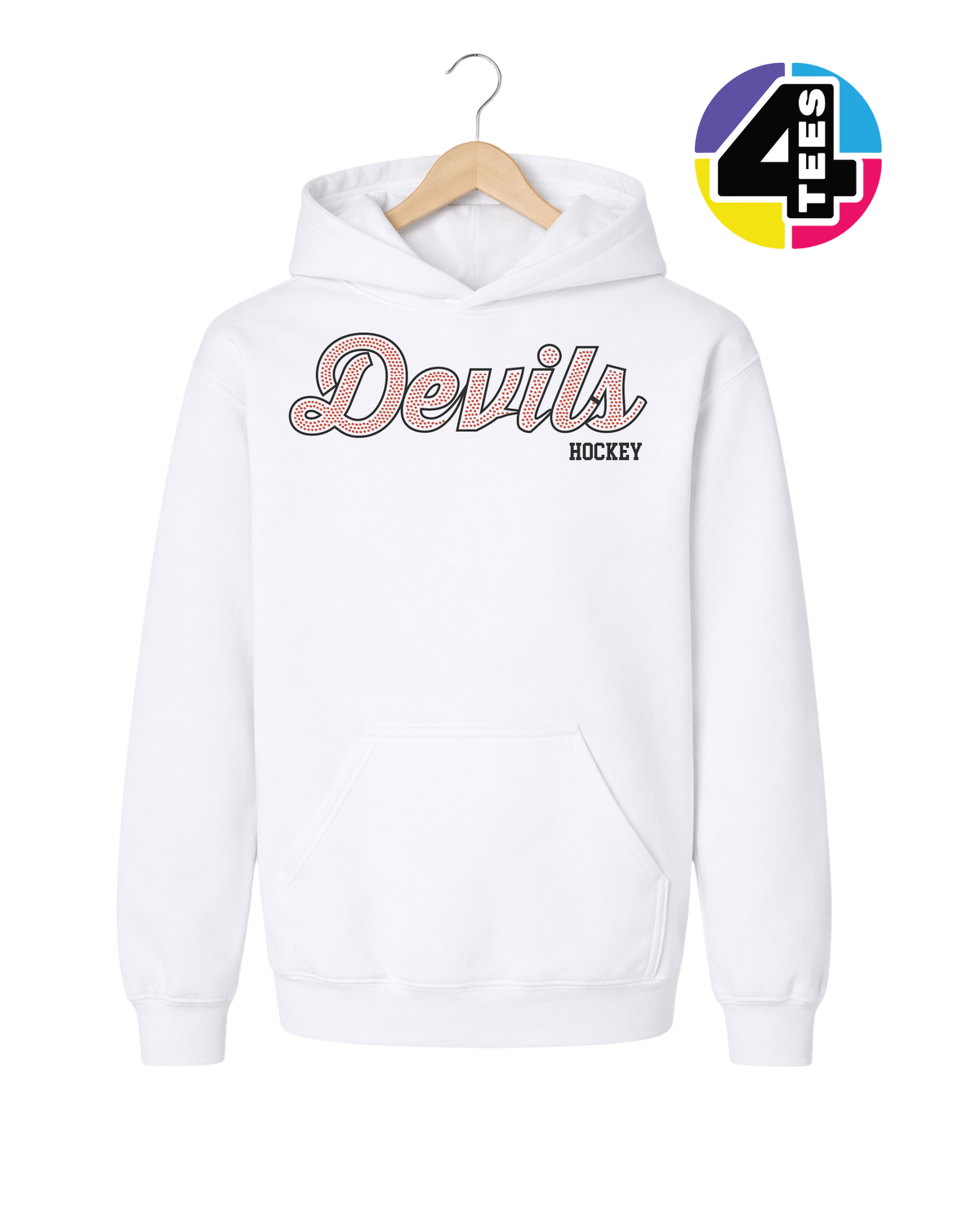 Devils Hockey Spangle Youth Hoodie