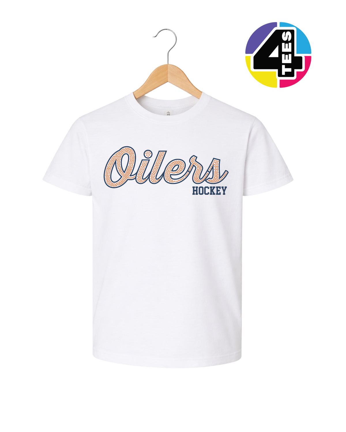Oilers Spangle Hockey Youth Tee