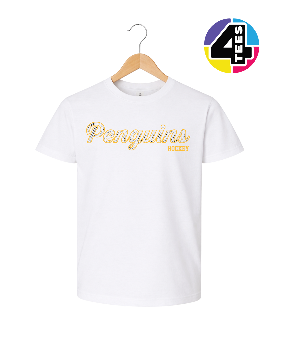 Penguins Spangle Hockey Youth Tee