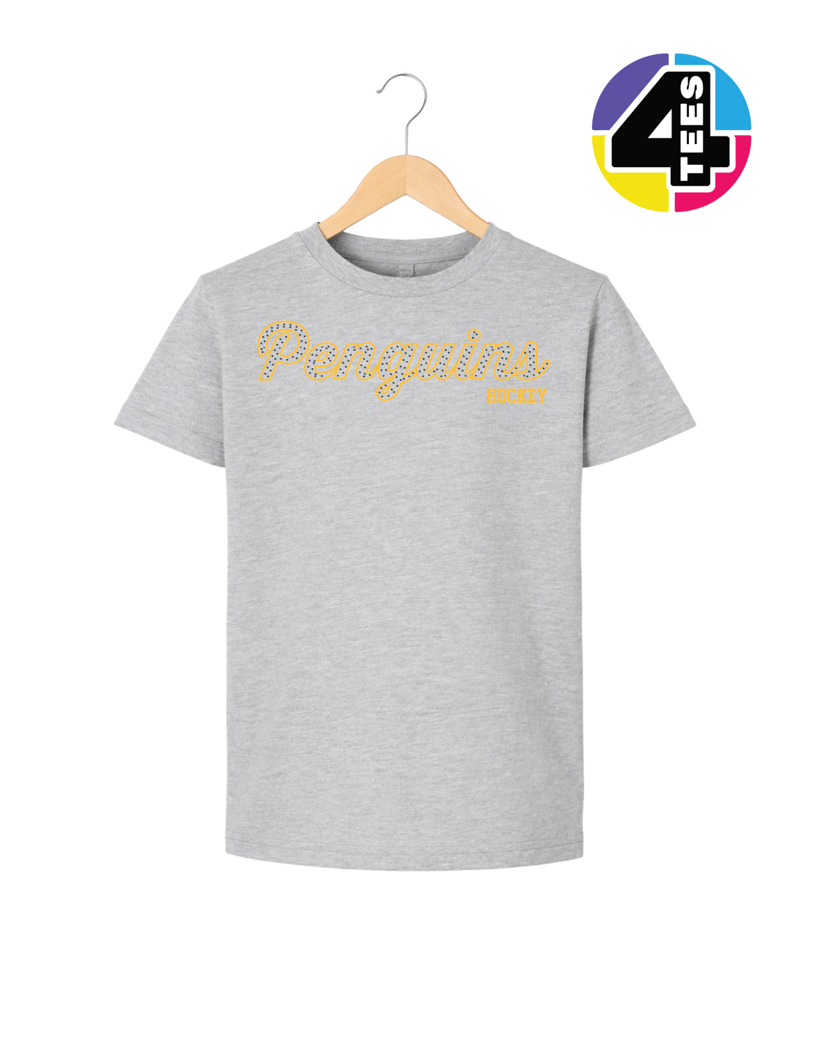 Penguins Spangle Hockey Youth Tee