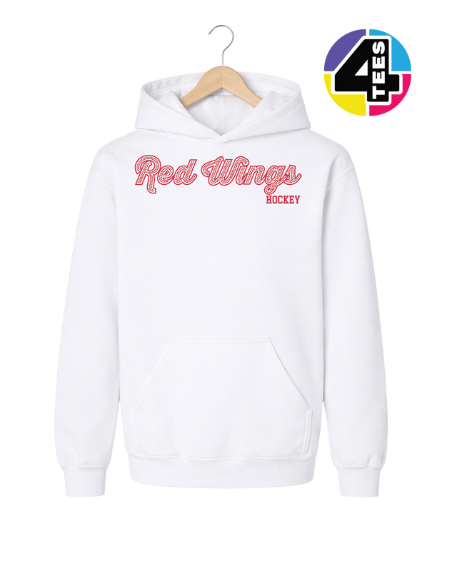 Red Wings Spangle Hockey Youth Hoodie
