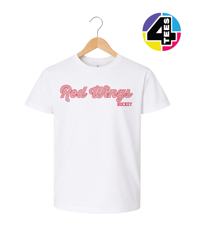 Red Wings Spangle Hockey Youth Tee