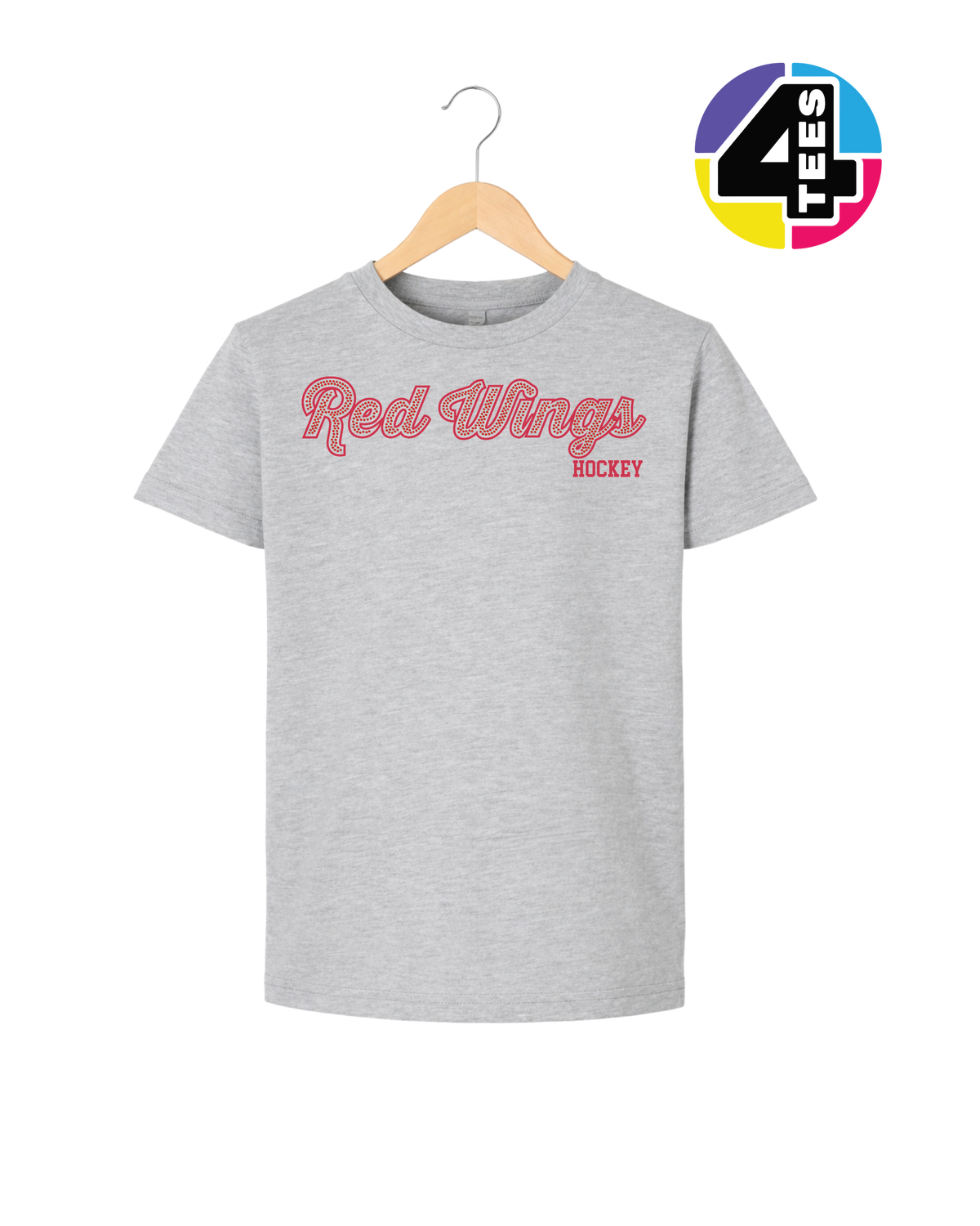Red Wings Spangle Hockey Youth Tee