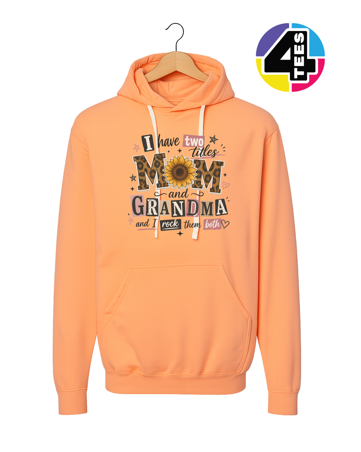 Mom & Grandma Sunflower Leopard Love Hoodie