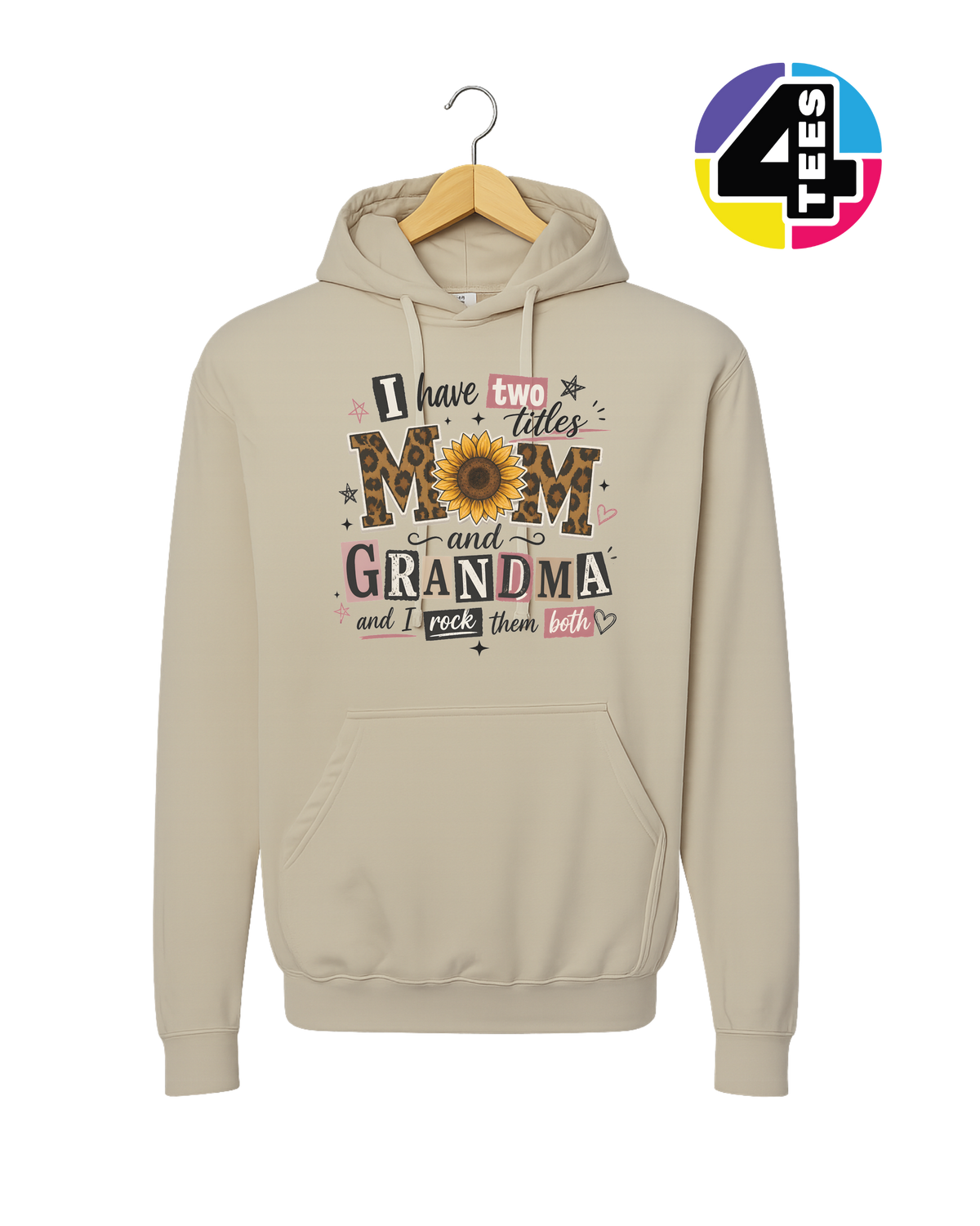 Mom & Grandma Sunflower Leopard Love Hoodie