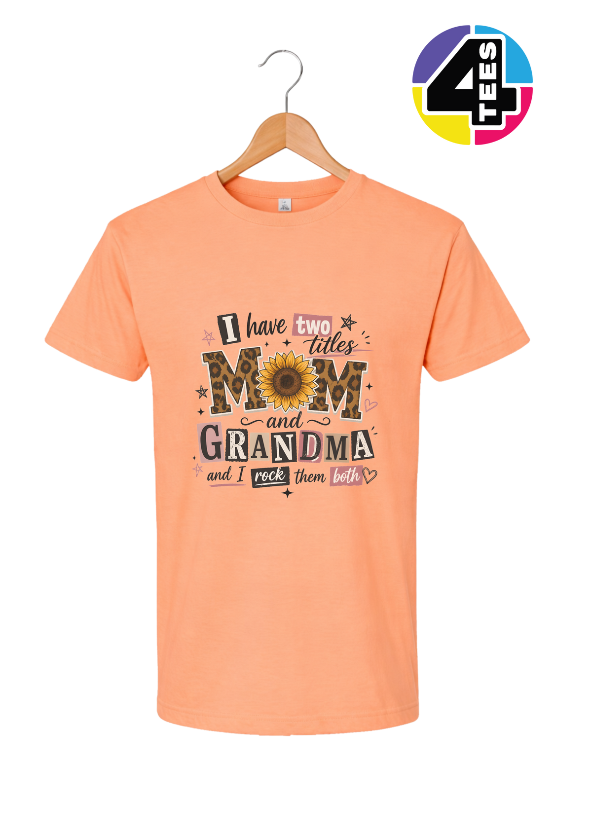 Mom & Grandma Sunflower Leopard Love Tee