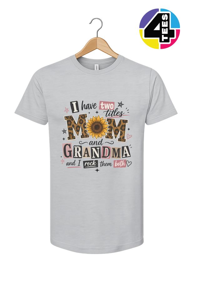 Mom & Grandma Sunflower Leopard Love Tee