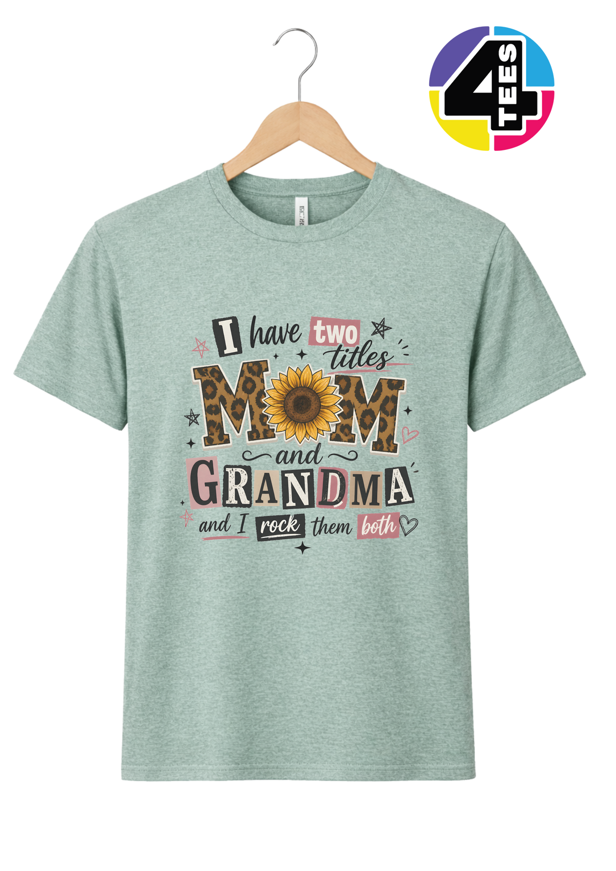 Mom & Grandma Sunflower Leopard Love Tee