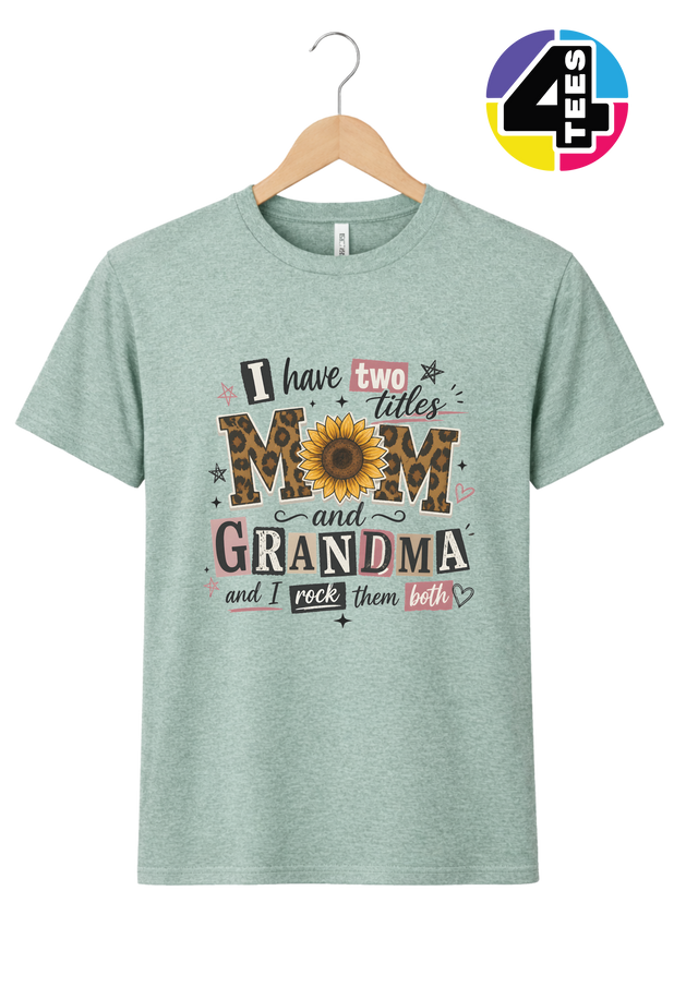 Mom & Grandma Sunflower Leopard Love Tee