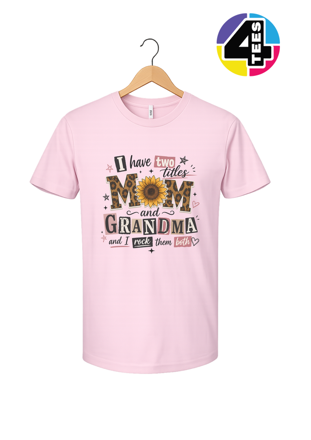 Mom & Grandma Sunflower Leopard Love Tee