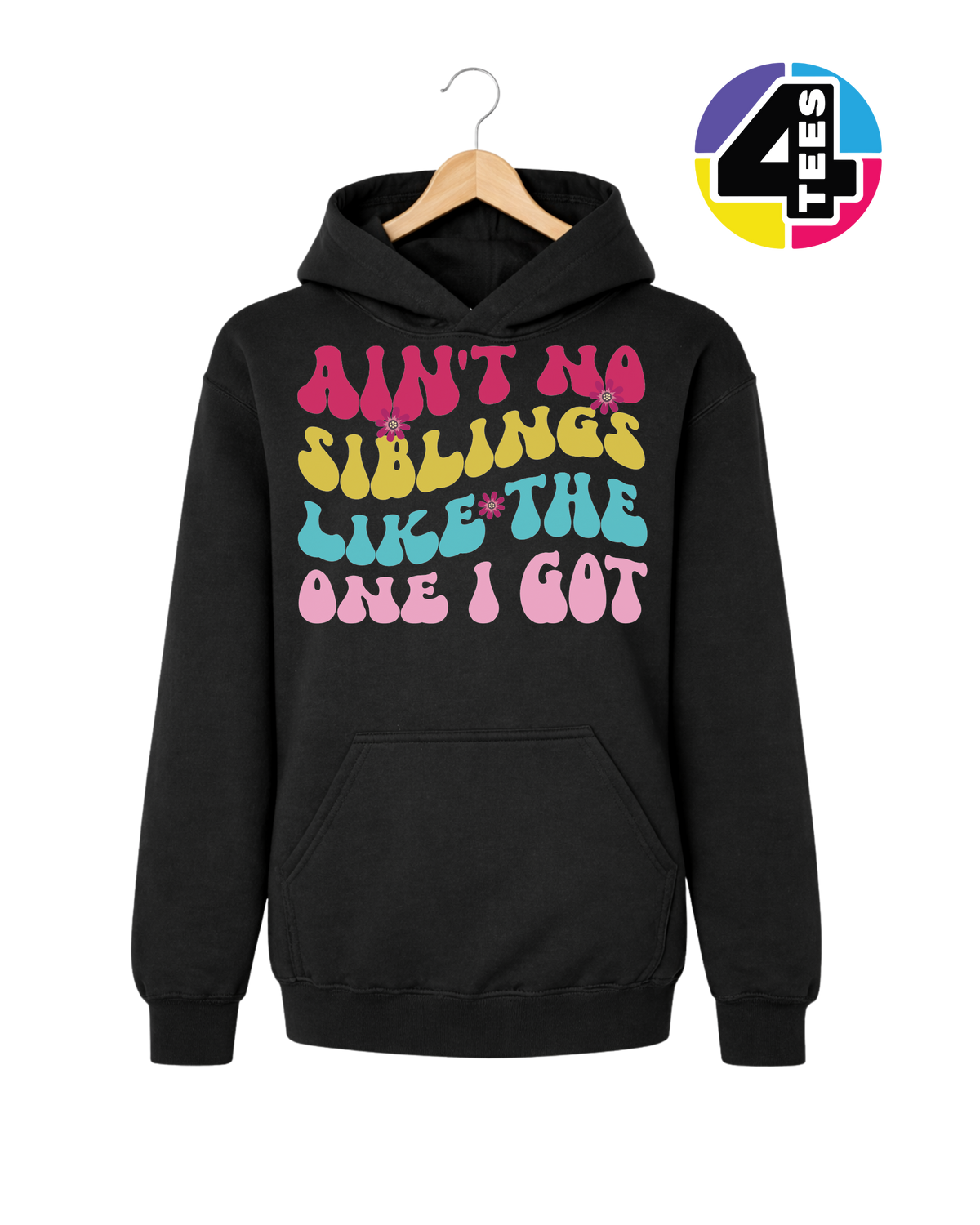 Groovy Siblings Vibes Youth Hoodie