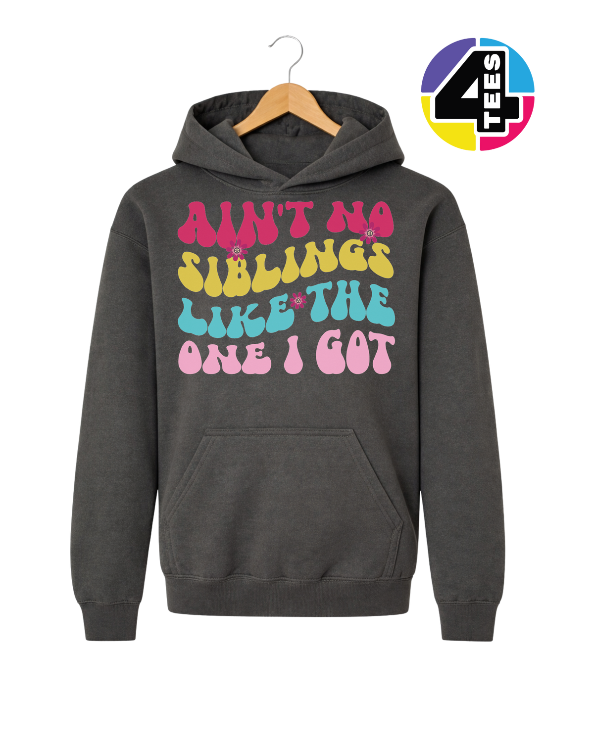 Groovy Siblings Vibes Youth Hoodie