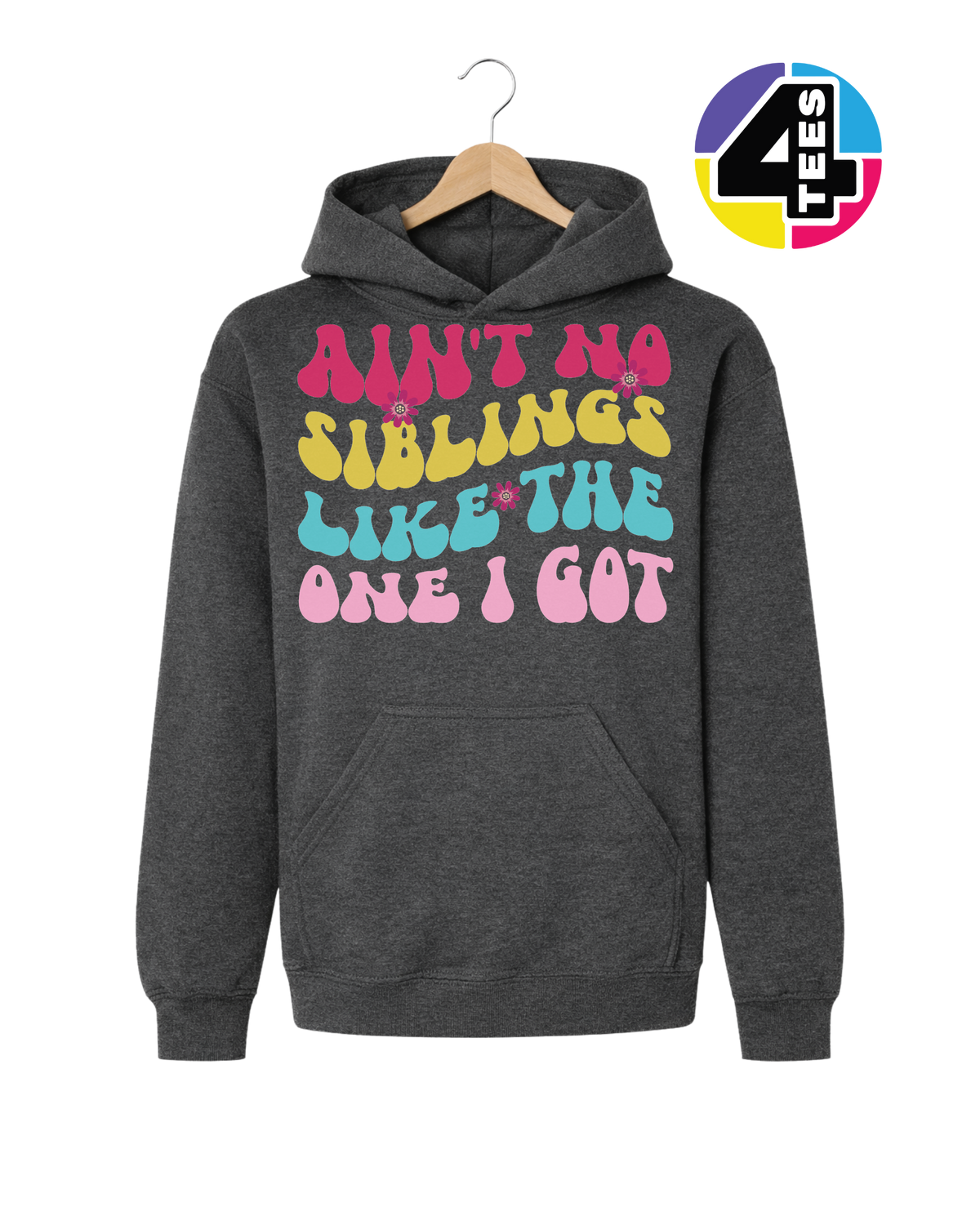 Groovy Siblings Vibes Youth Hoodie