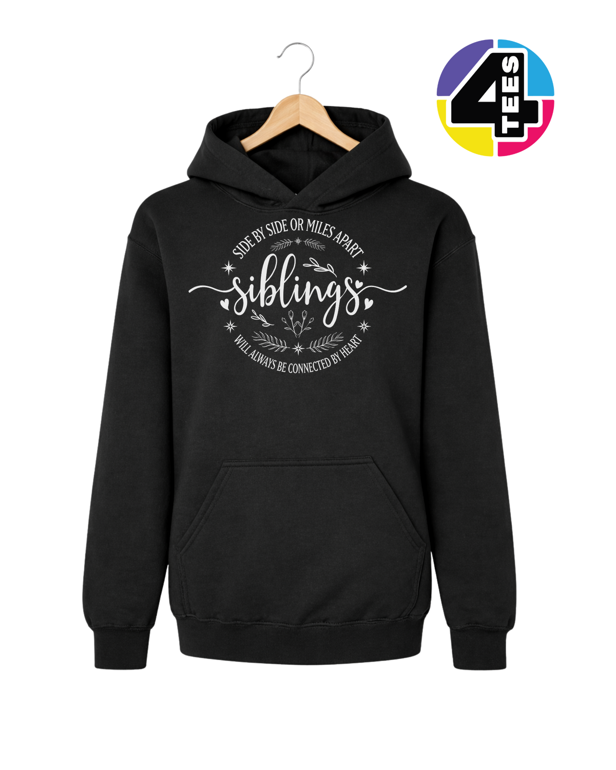 Siblings, Side by Side or Miles Apart Youth Hoodie