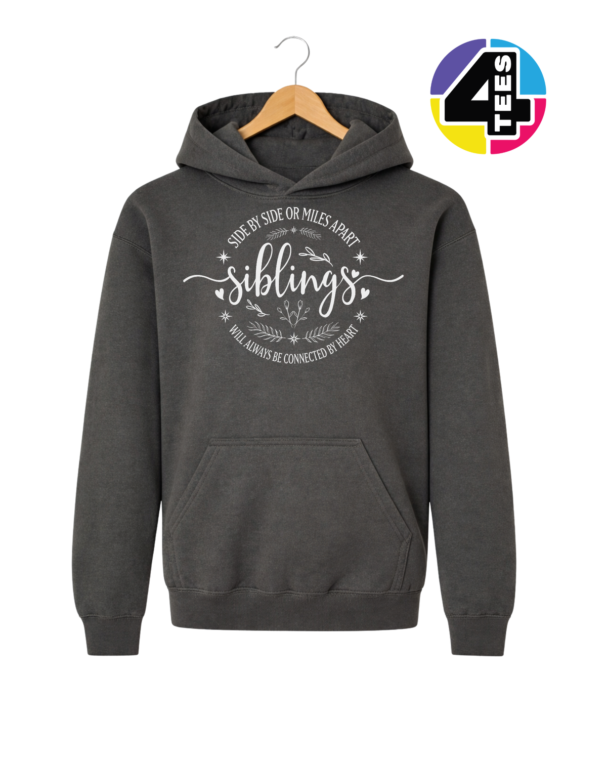 Siblings, Side by Side or Miles Apart Youth Hoodie
