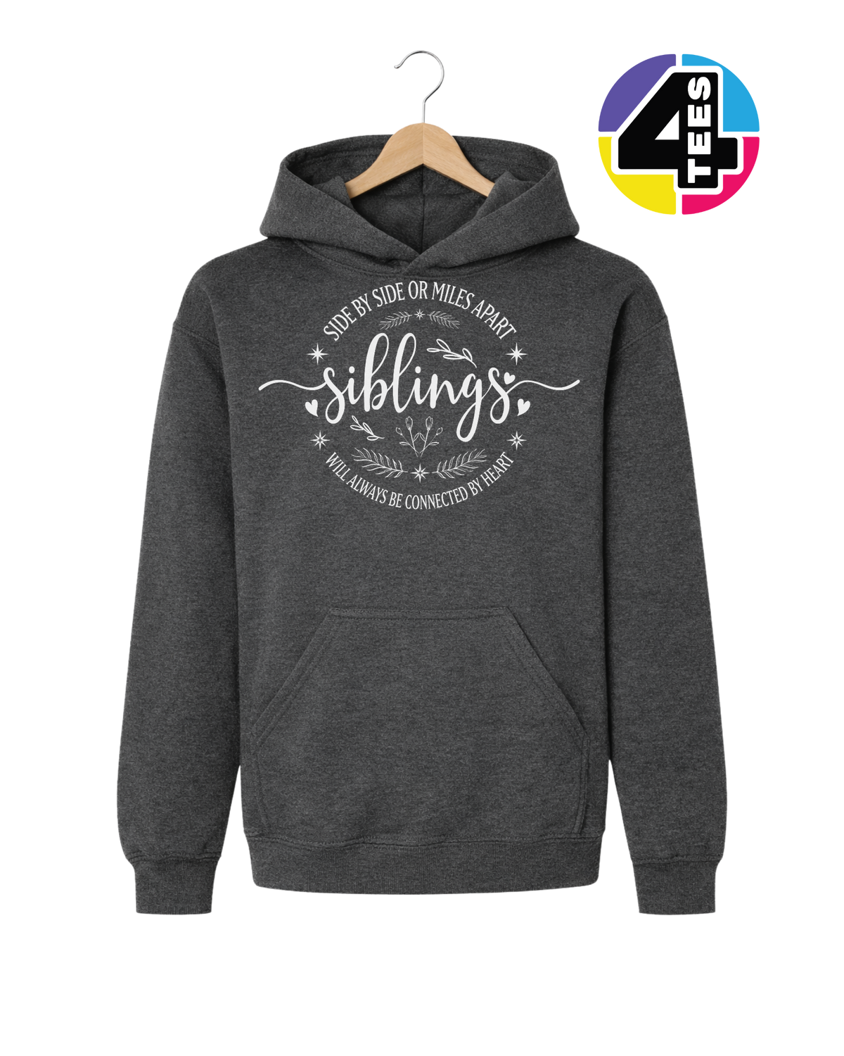 Siblings, Side by Side or Miles Apart Youth Hoodie