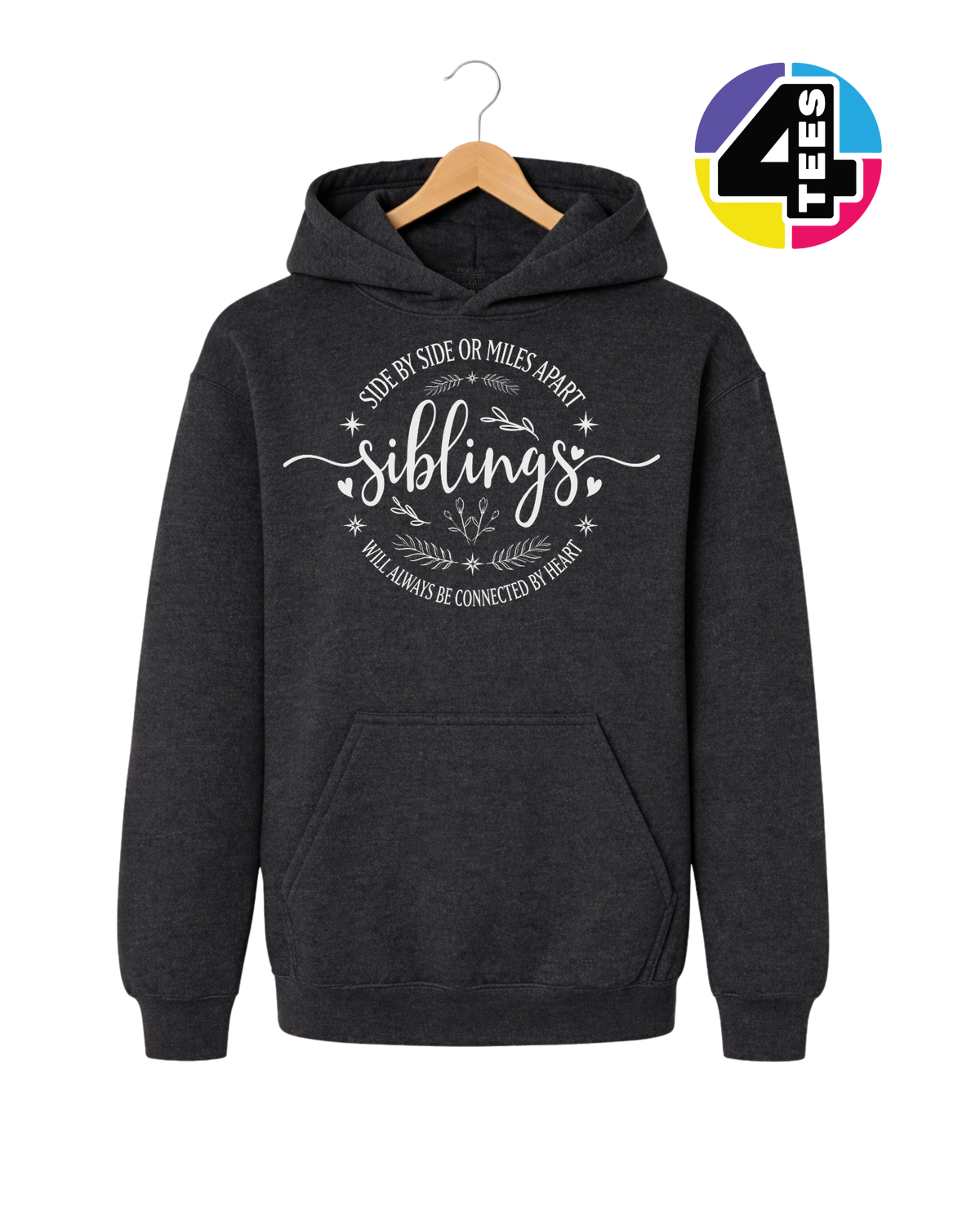Siblings, Side by Side or Miles Apart Youth Hoodie