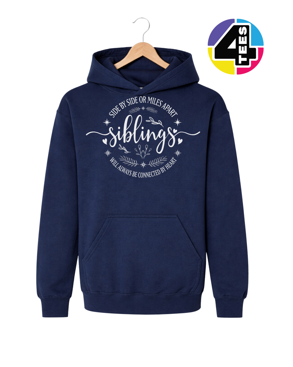 Siblings, Side by Side or Miles Apart Youth Hoodie