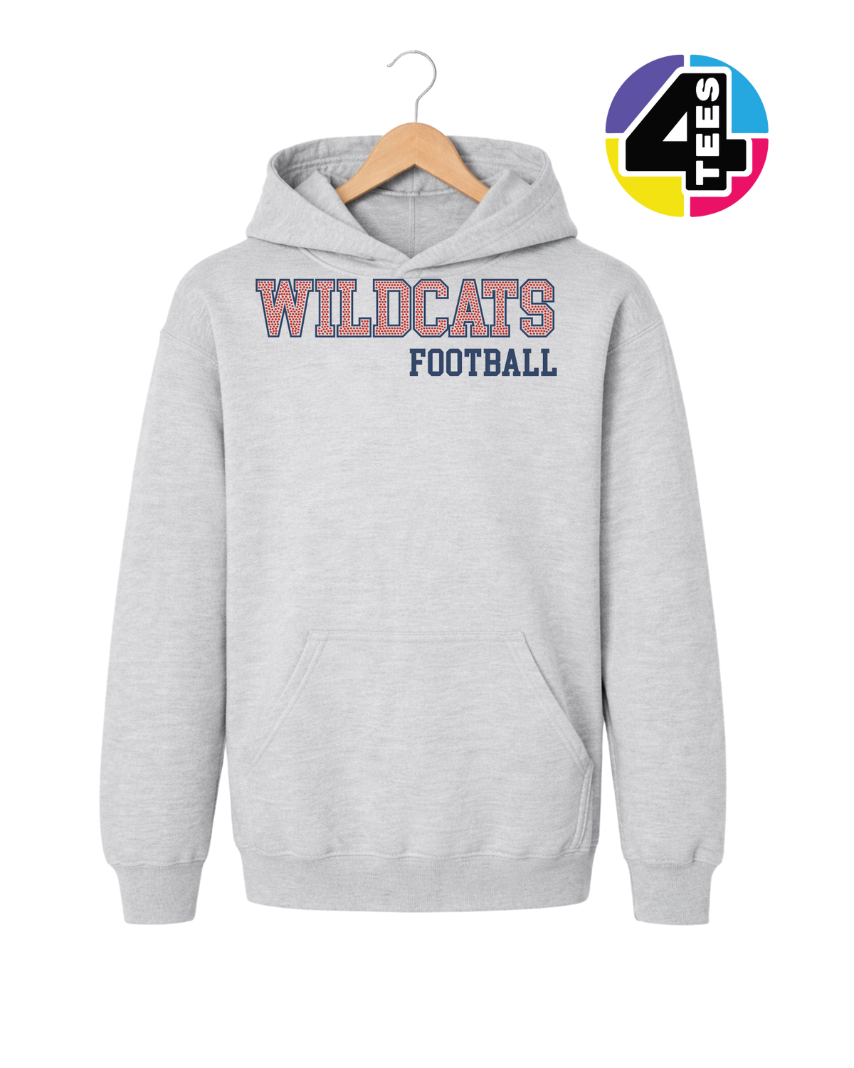 Wildcats Spangle Football Youth Hoodie