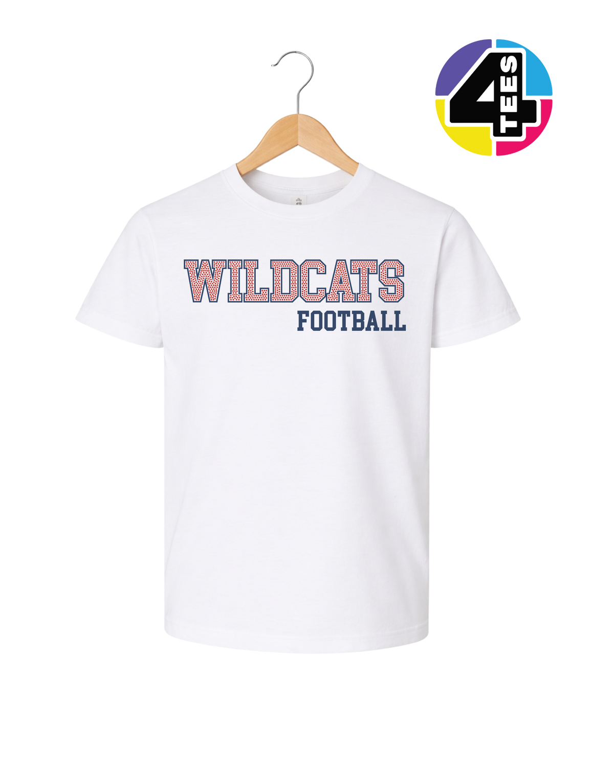Wildcats Spangle Football Youth Tee