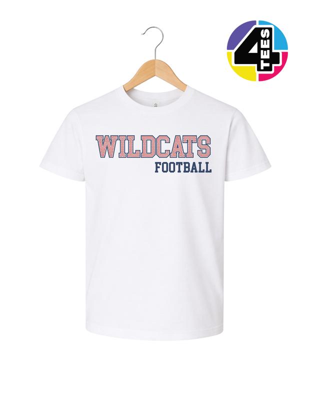 Wildcats Spangle Football Youth Tee