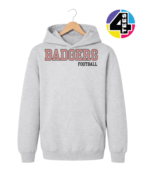 Badgers Spangle Football Youth Hoodie