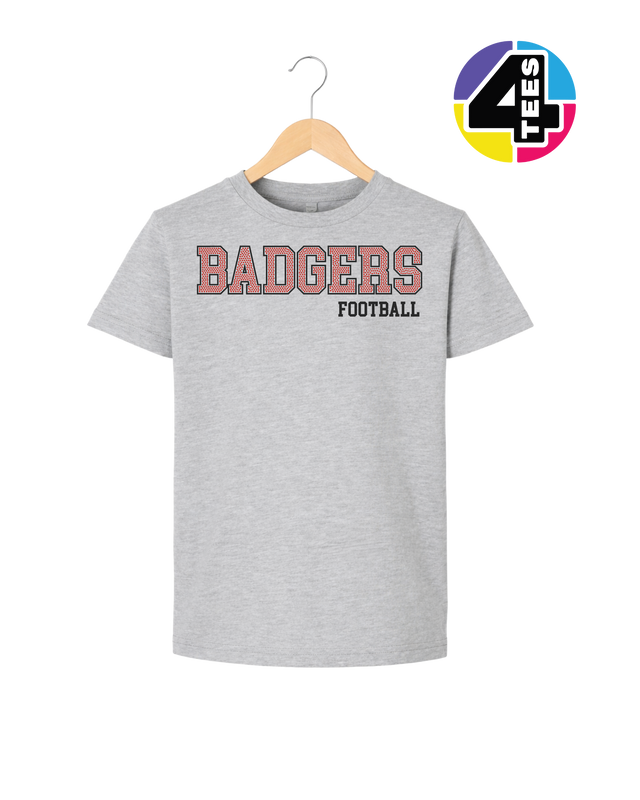 Badgers Spangle Football Youth Tee