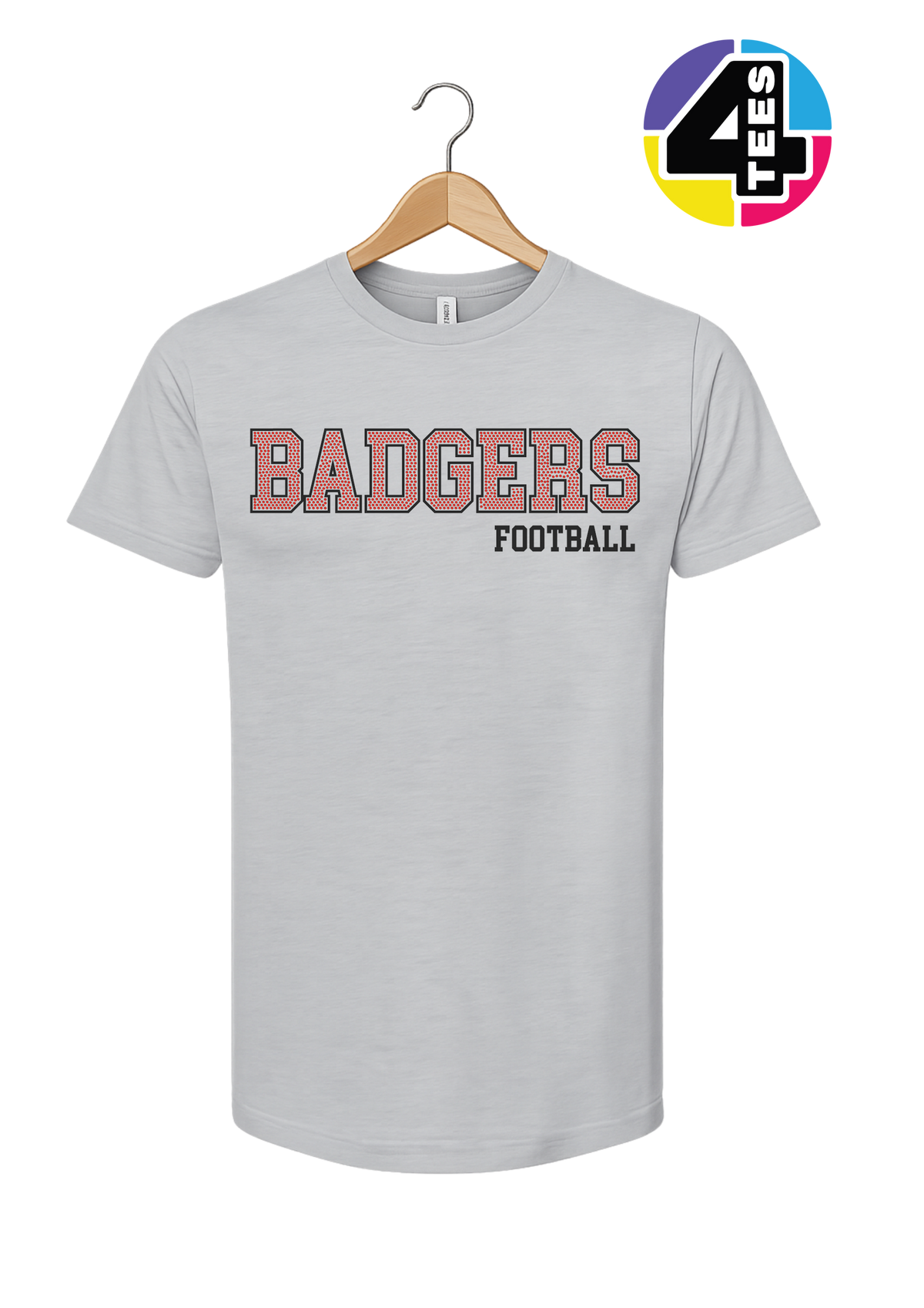 Badgers Spangle Football Tee