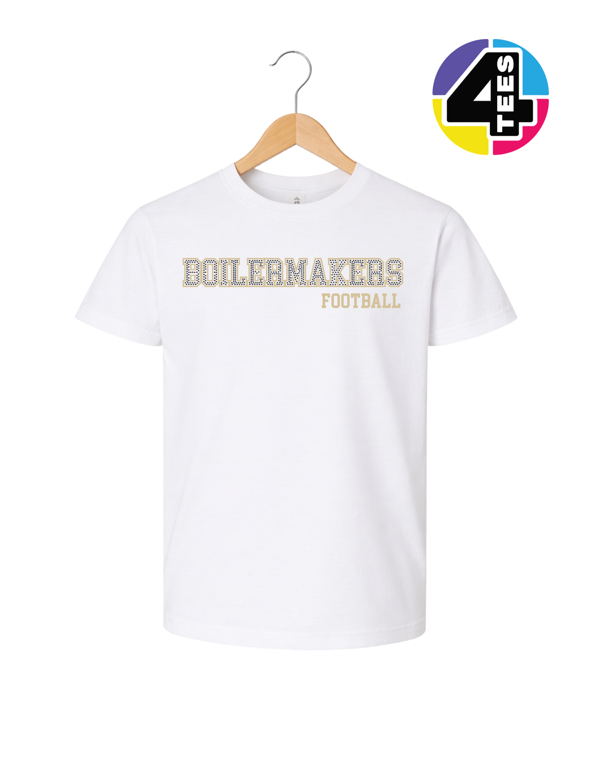 Boilermakers Spangle Football Youth Tee