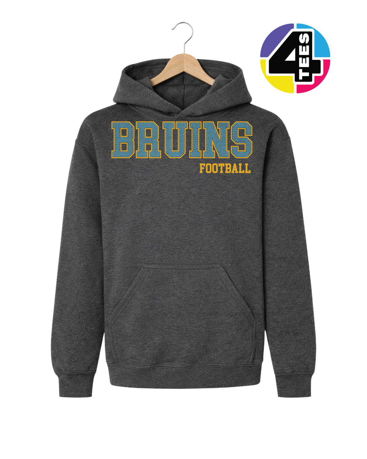 Bruins Spangle Football Youth Hoodie