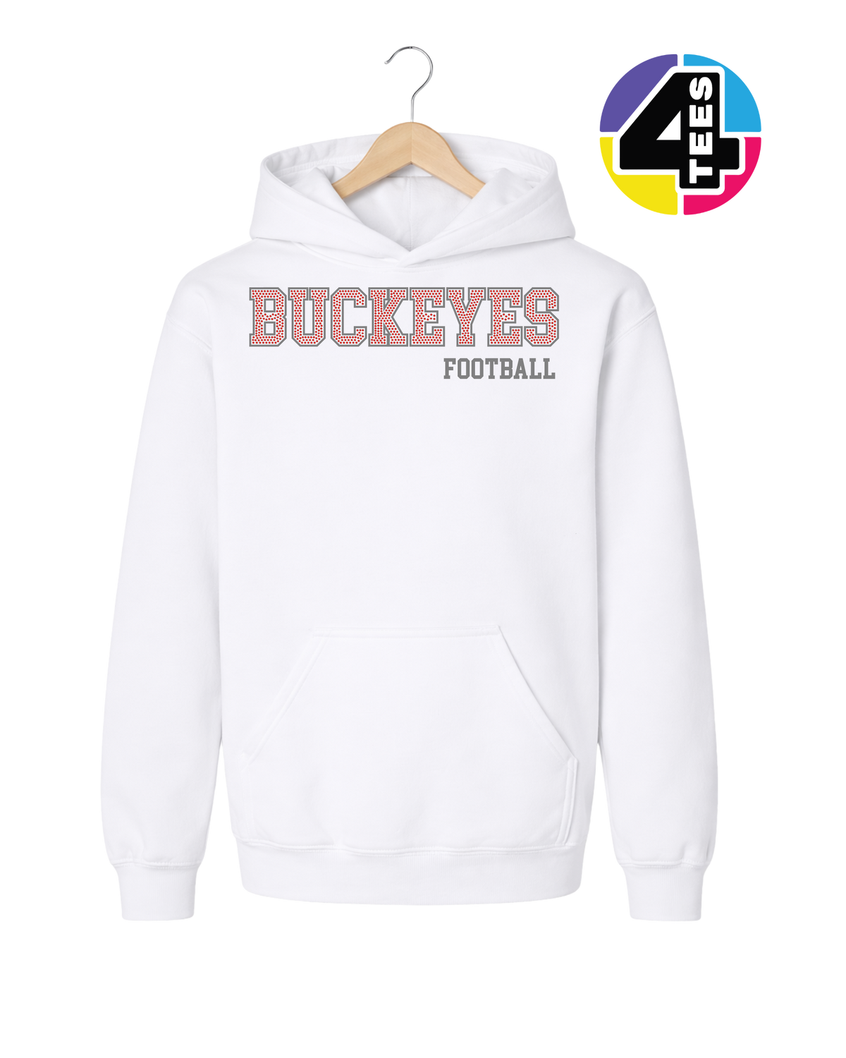 Buckeyes Spangle Football Youth Hoodie