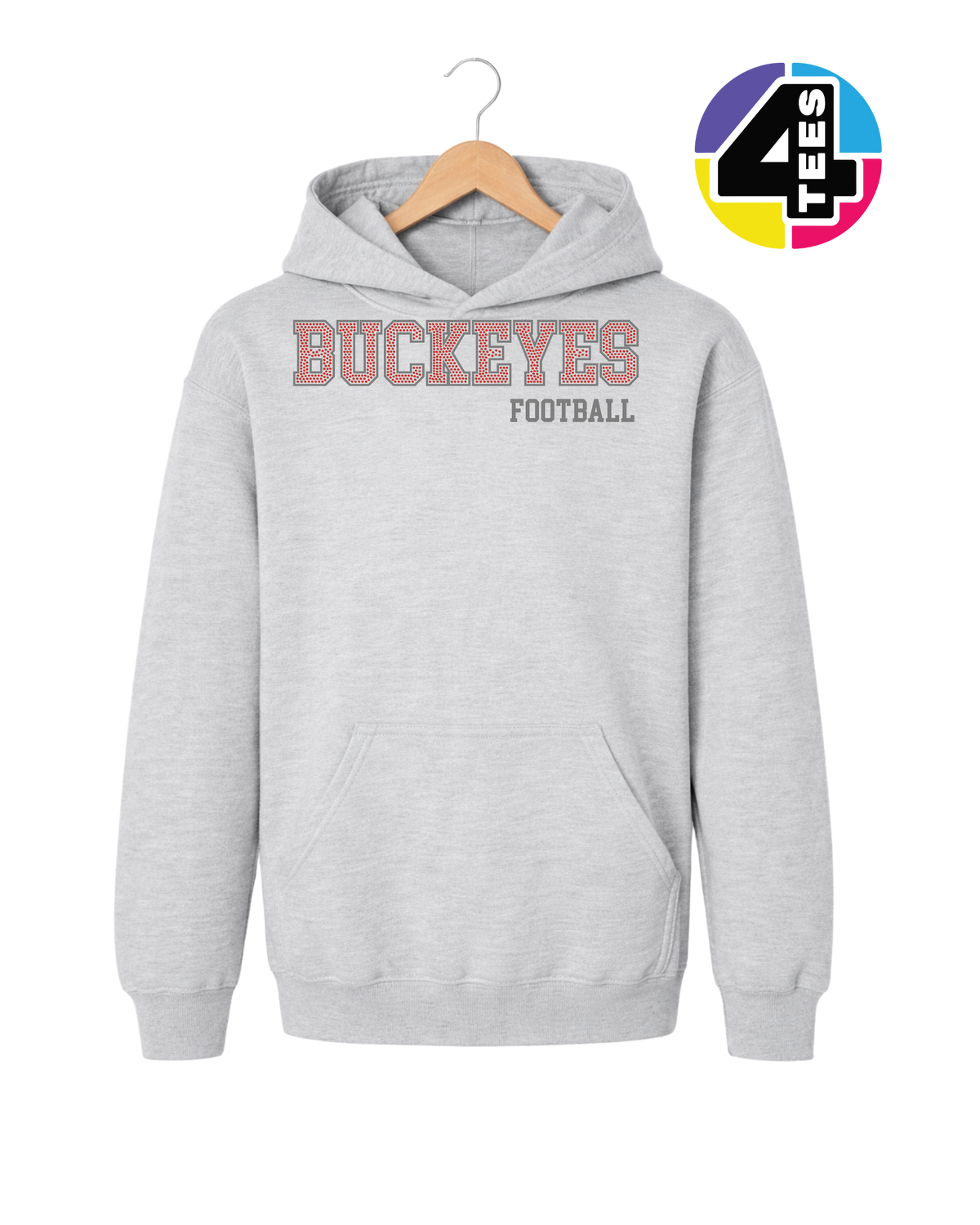 Buckeyes Spangle Football Youth Hoodie
