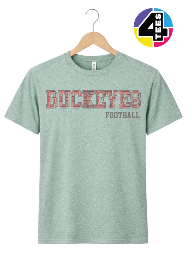 Buckeyes Spangle Football Tee