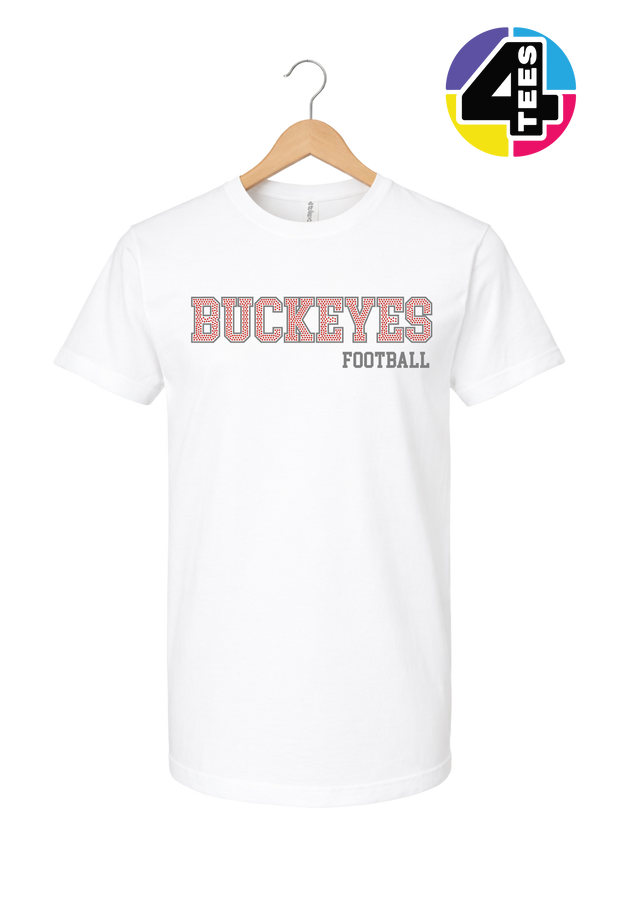 Buckeyes Spangle Football Tee