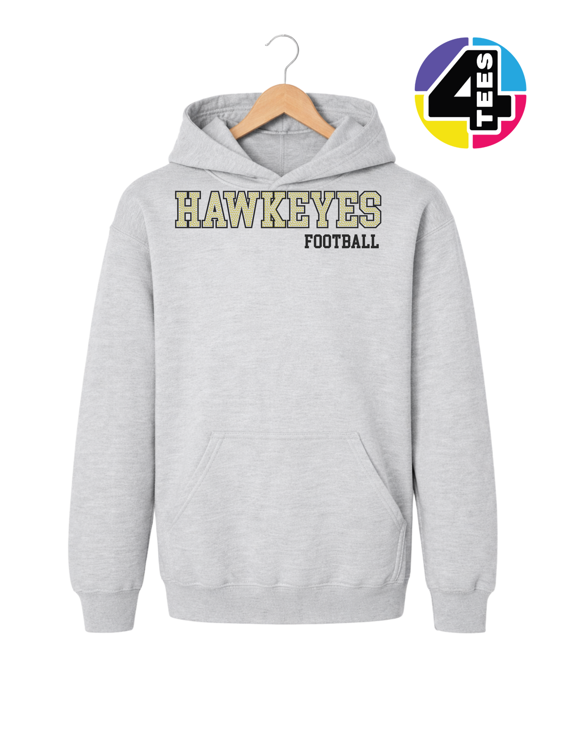 Hawkeyes Spangle Football Youth Hoodie