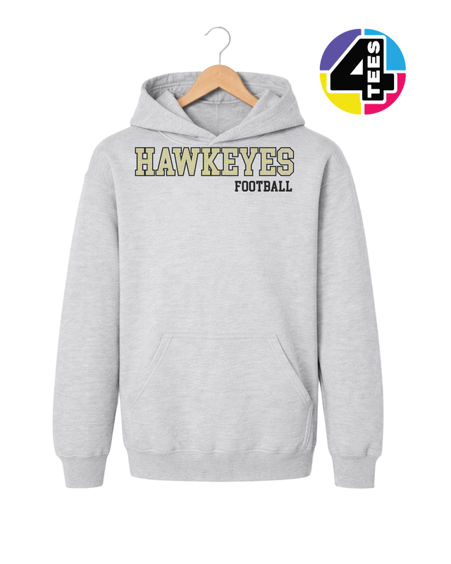 Hawkeyes Spangle Football Youth Hoodie