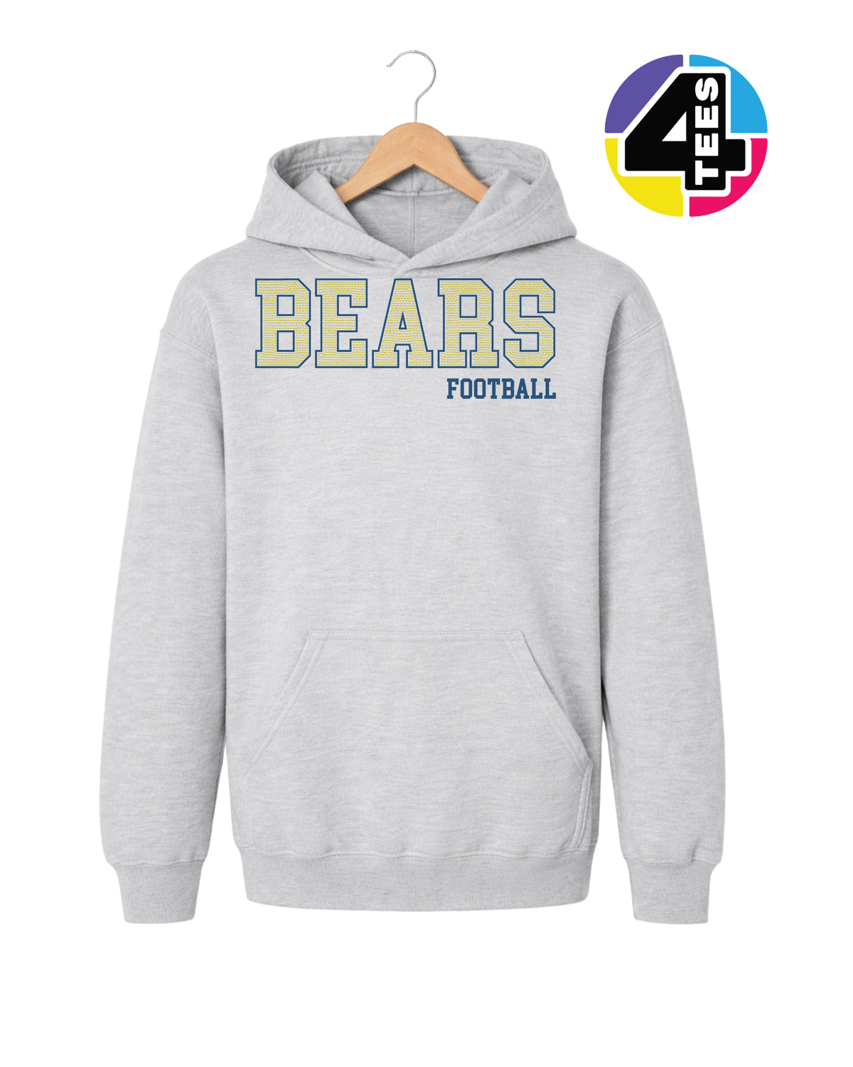 Bears Spangle Football Youth Hoodie