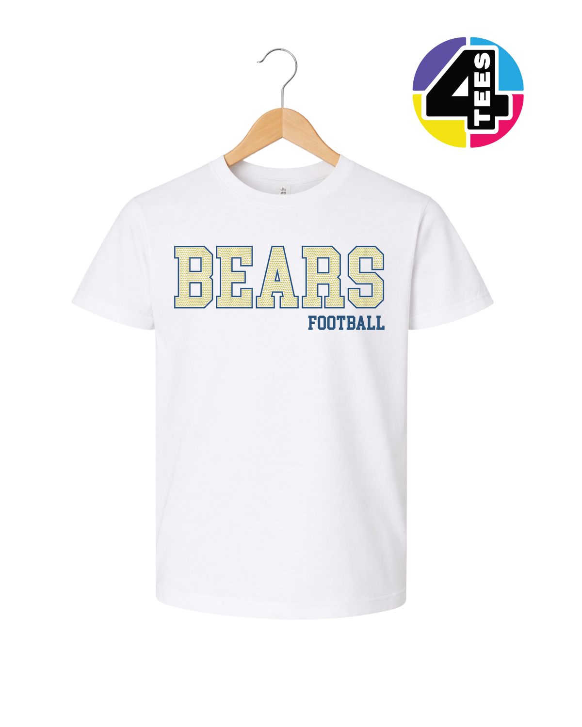 Bears Spangle Football Youth Tee