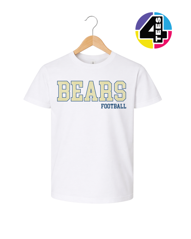 Bears Spangle Football Youth Tee