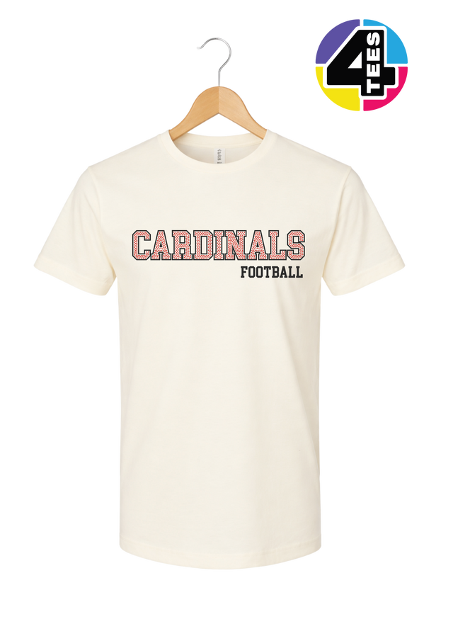 Cardinals Spangle Football Tee