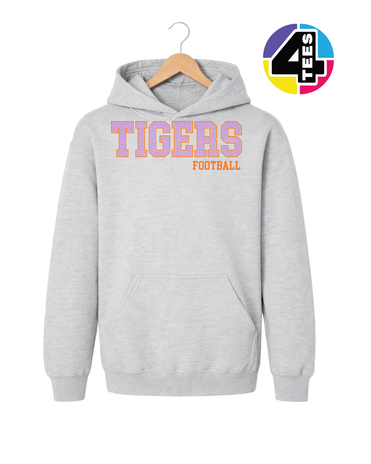 Tigers Spangle Football Youth Hoodie