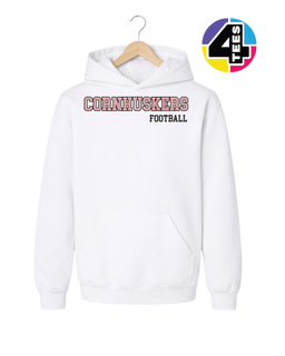 Cornhuskers Spangle Football Youth Hoodie