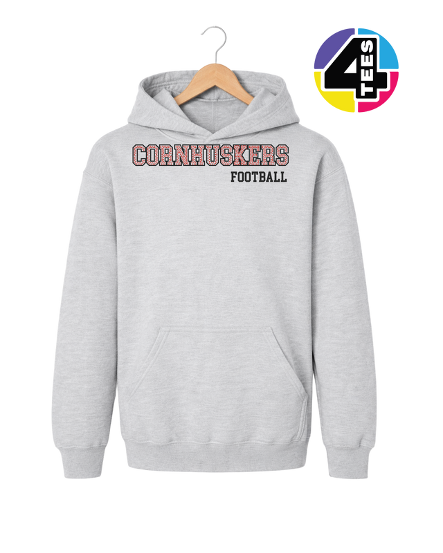 Cornhuskers Spangle Football Youth Hoodie