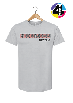 Cornhuskers Spangle Football Tee