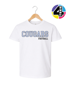 Cougars Spangle Football Youth Tee